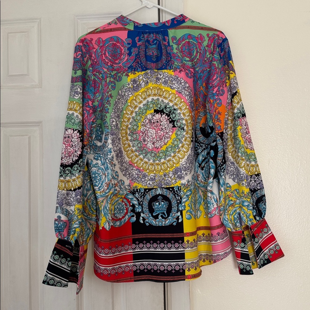 Oolala Versace-Inspired Button-Down Blouse Multi … - image 5